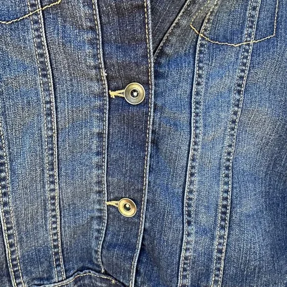 Children’s Place Dark Blue Button Up Denim Girls Jean Jacket Size 16 - Picture 6 of 12